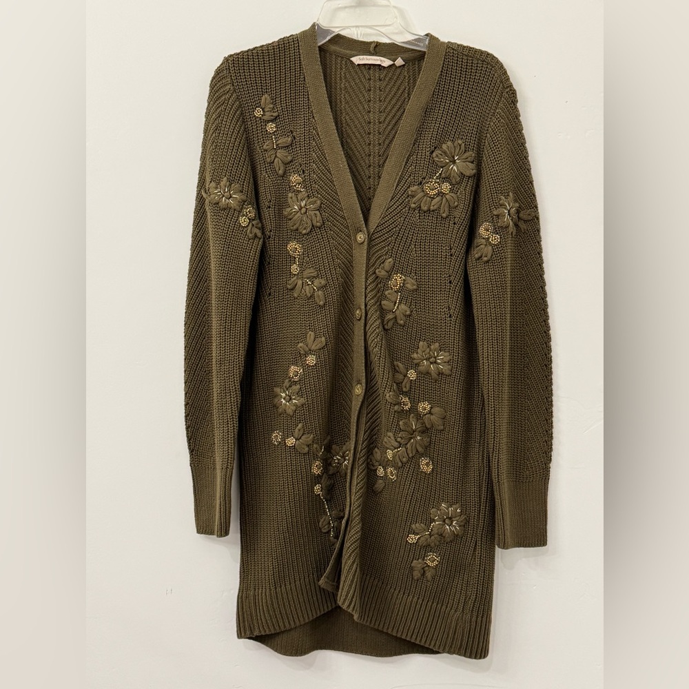 Soft Surroundings Enchanted Forest Cardigan
Cable Knit Sweater Embroidered Bead - Picture 2 of 9